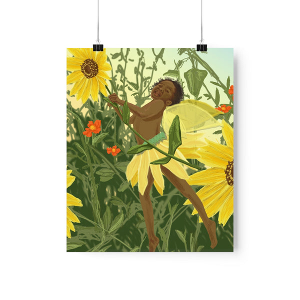 Sunflower Fairy Premium Matte vertical posters