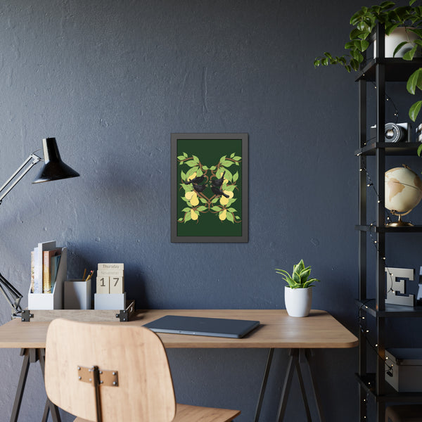 Four Colly Birds Framed Paper Posters