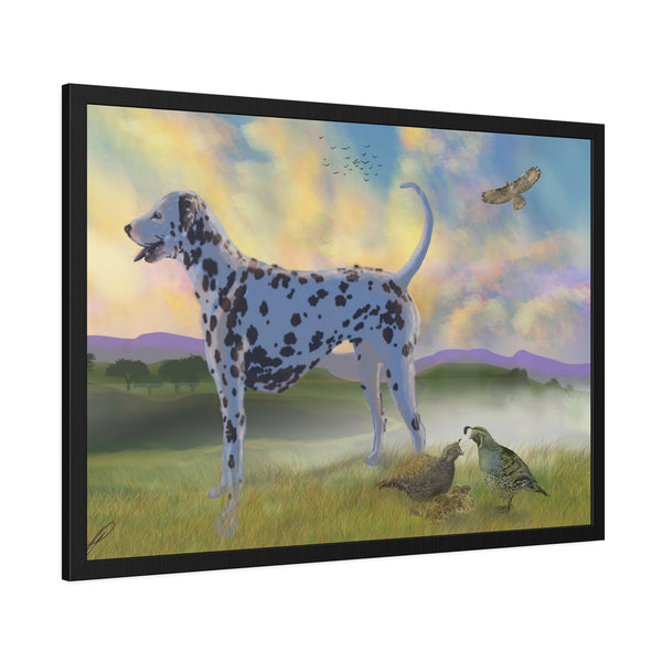 Dalmatian with Birds Framed Paper Posters
