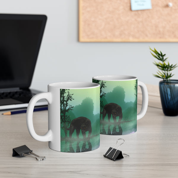 Black Panther with Reflection Ceramic Mug 11oz