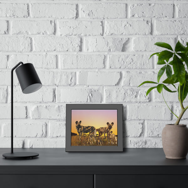 African Painted Dog Family Framed Paper Posters