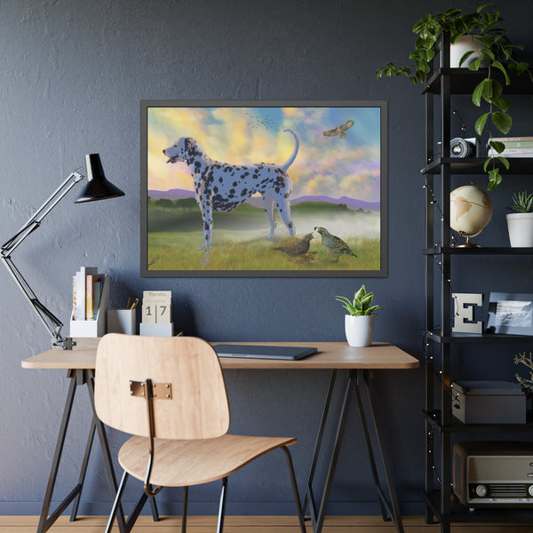 Dalmatian with Birds Framed Paper Posters