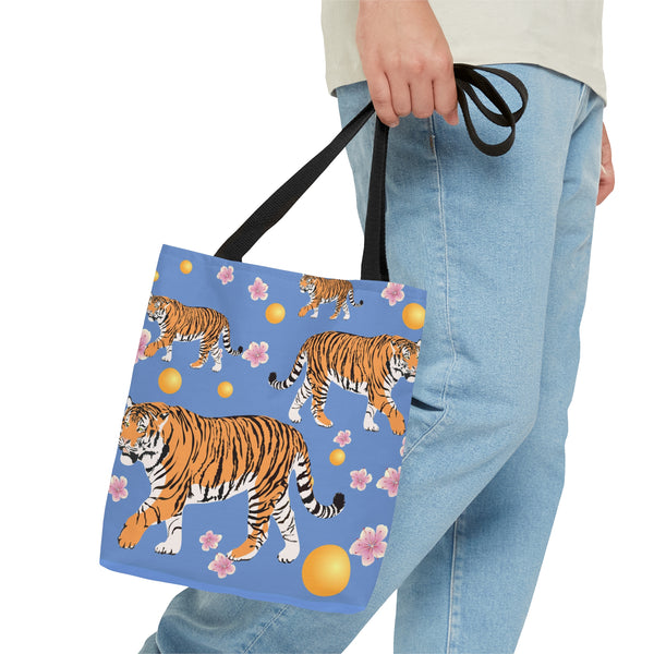 Bengal Tiger Blue Tote Bag
