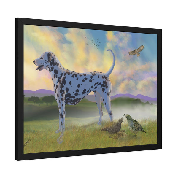 Dalmatian with Birds Framed Paper Posters