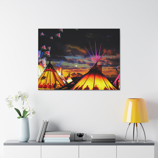 Glowing Teepees Canvas Gallery Wraps