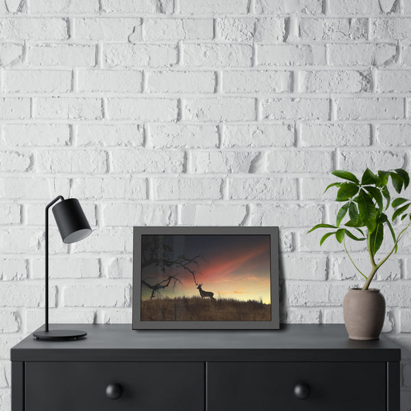 Deer at Sunrise Framed Paper Posters