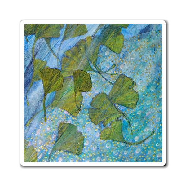 Gingko Leaves with Dragon Magnet