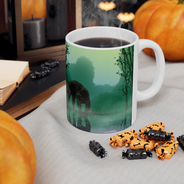 Black Panther with Reflection Ceramic Mug 11oz