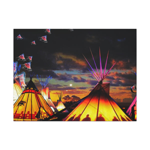 Glowing Teepees Canvas Gallery Wraps