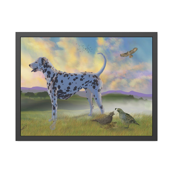 Dalmatian with Birds Framed Paper Posters