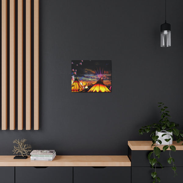 Glowing Teepees Canvas Gallery Wraps