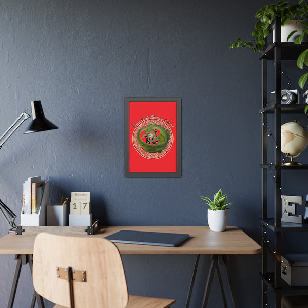 Red Lunar Dragon Framed Paper Posters