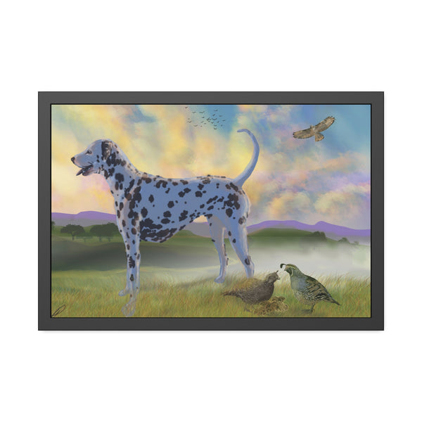 Dalmatian with Birds Framed Paper Posters