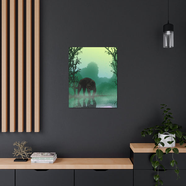 Black Panther with Reflection  Canvas Gallery Wraps