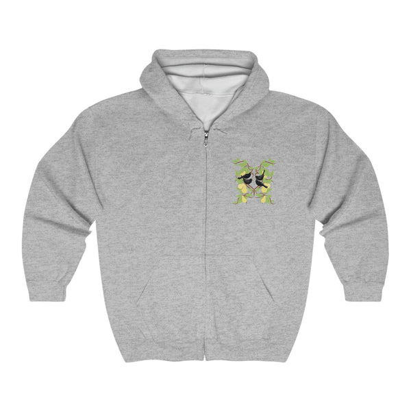 Four Colly Birds of Christmas Unisex Heavy Blend™ Full Zip Hooded Sweatshirt