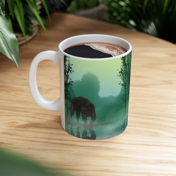 Black Panther with Reflection Ceramic Mug 11oz