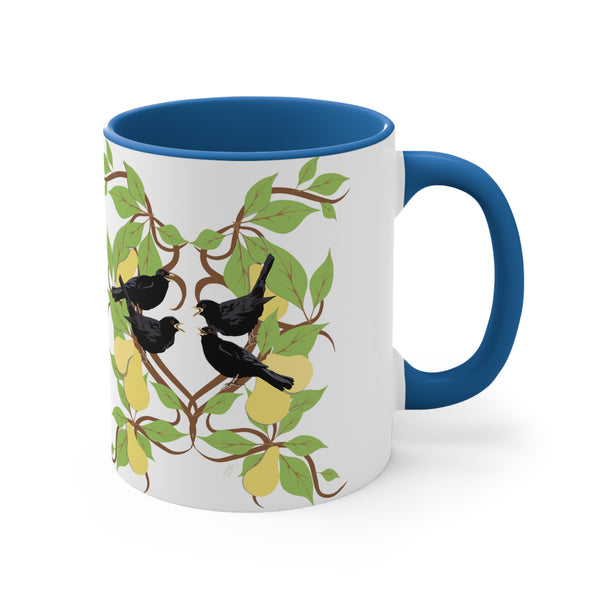Four Colly Birds of Christmas Accent Coffee Mug, 11oz