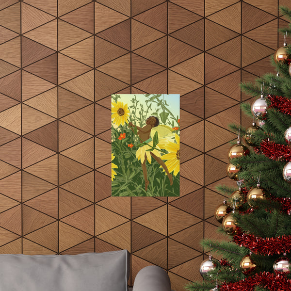 Sunflower Fairy Premium Matte vertical posters
