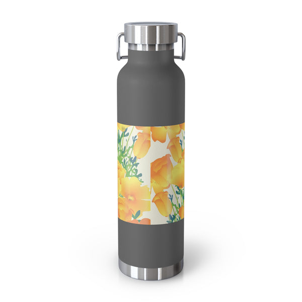 Poppies Copper Vacuum Insulated Bottle, 22oz