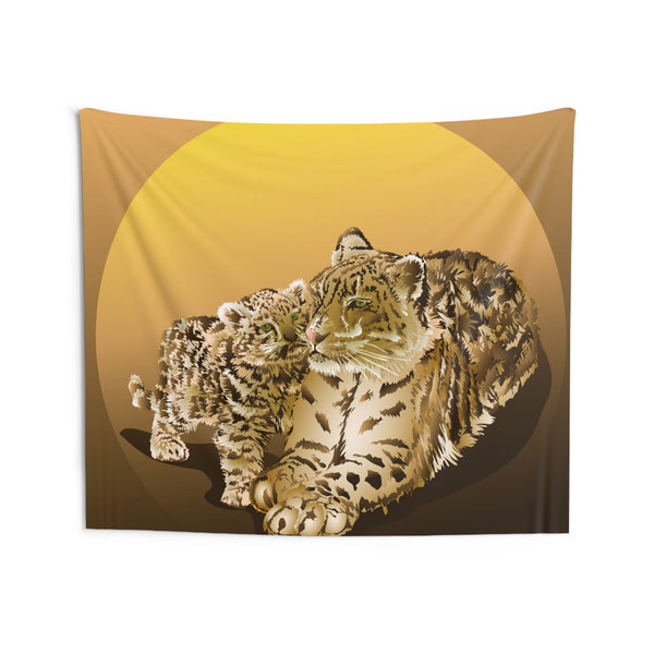 Amur Leopard Love Indoor Wall Tapestries