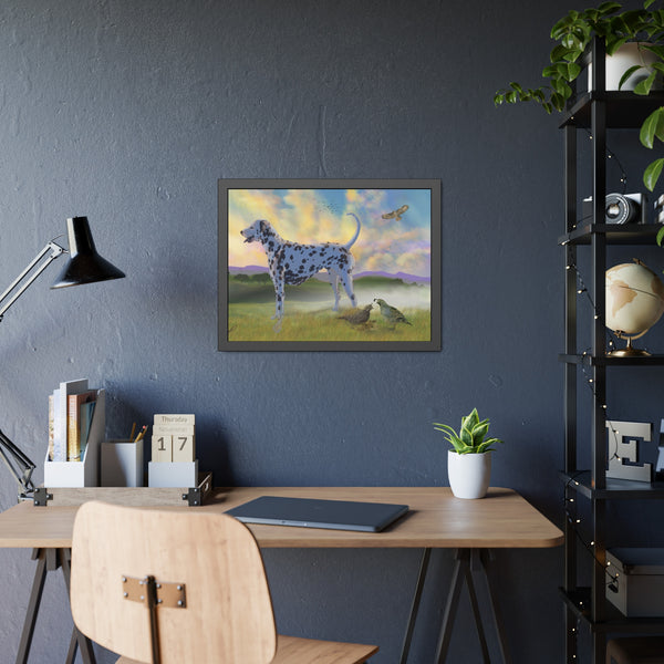 Dalmatian with Birds Framed Paper Posters