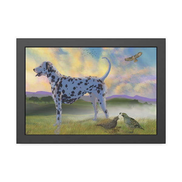 Dalmatian with Birds Framed Paper Posters