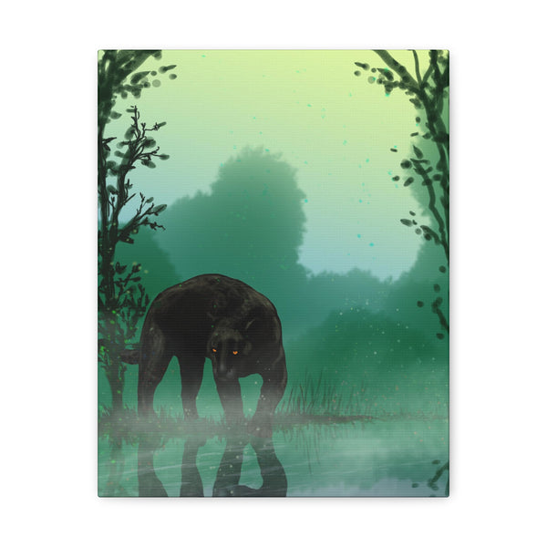 Black Panther with Reflection  Canvas Gallery Wraps