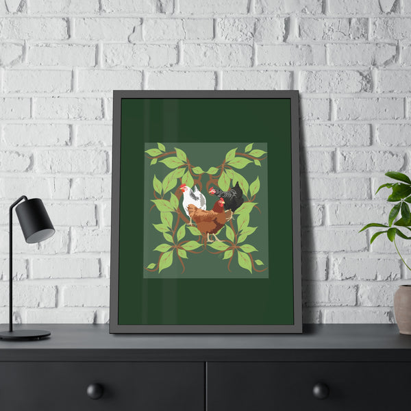 Three French Hens Framed Paper Posters
