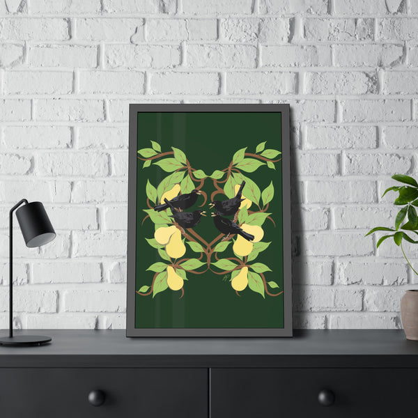 Four Colly Birds Framed Paper Posters