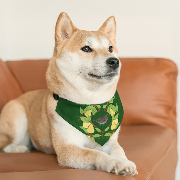 Partridge in a Pear Tree Pet Bandana Collar