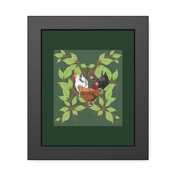 Three French Hens Framed Paper Posters