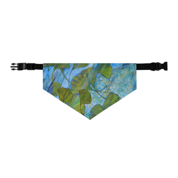 Ginkgo Leaves N Water Dragon Pet Bandana Collar