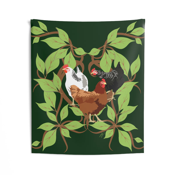 Three French Hens  Indoor Wall Tapestries