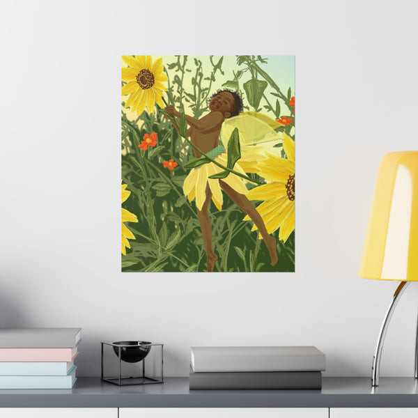 Sunflower Fairy Premium Matte vertical posters