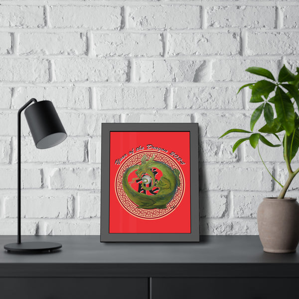 Red Lunar Dragon Framed Paper Posters