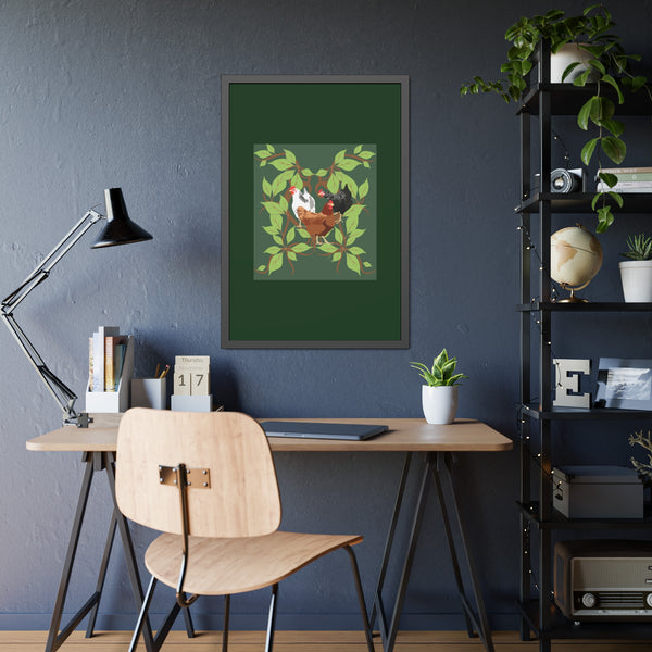Three French Hens Framed Paper Posters