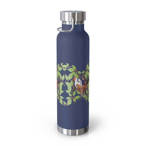 Three French Hens Copper Vacuum Insulated Bottle, 22oz