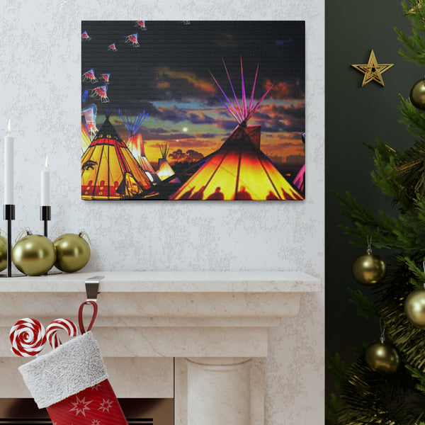 Glowing Teepees Canvas Gallery Wraps