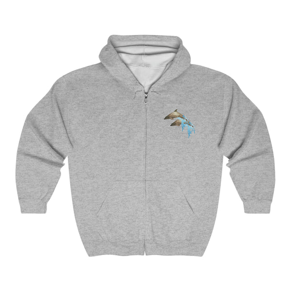 Dolphin Love Unisex Heavy Blend™ Full Zip Hooded Sweatshirt