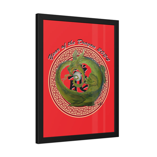 Red Lunar Dragon Framed Paper Posters