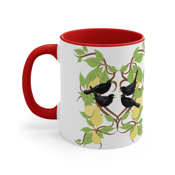 Four Colly Birds of Christmas Accent Coffee Mug, 11oz