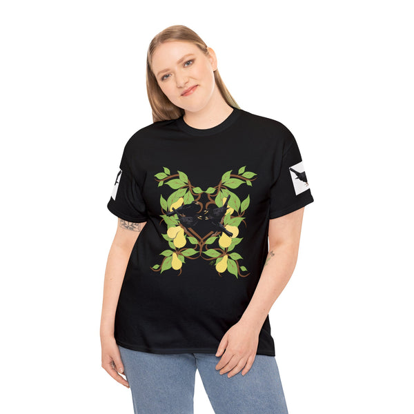 Four Colly Birds of Christmas Unisex Heavy Cotton Tee