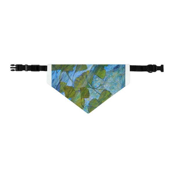 Ginkgo Leaves N Water Dragon Pet Bandana Collar