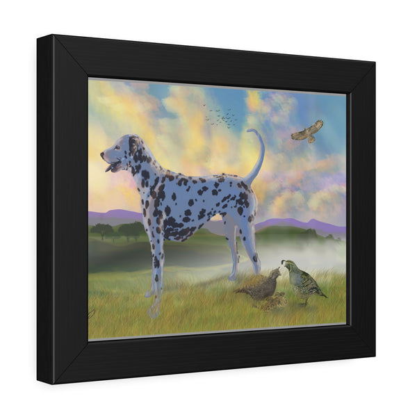 Dalmatian with Birds Framed Paper Posters