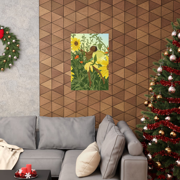 Sunflower Fairy Premium Matte vertical posters