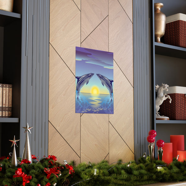Dolphin Love Premium Matte vertical posters