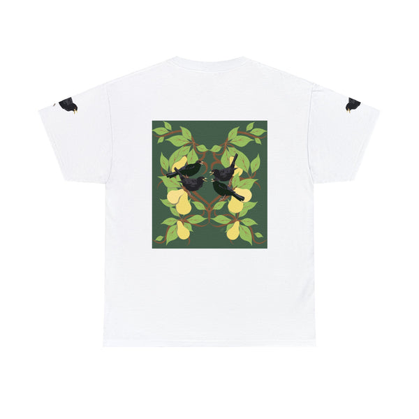 Four Colly Birds of Christmas Unisex Heavy Cotton Tee