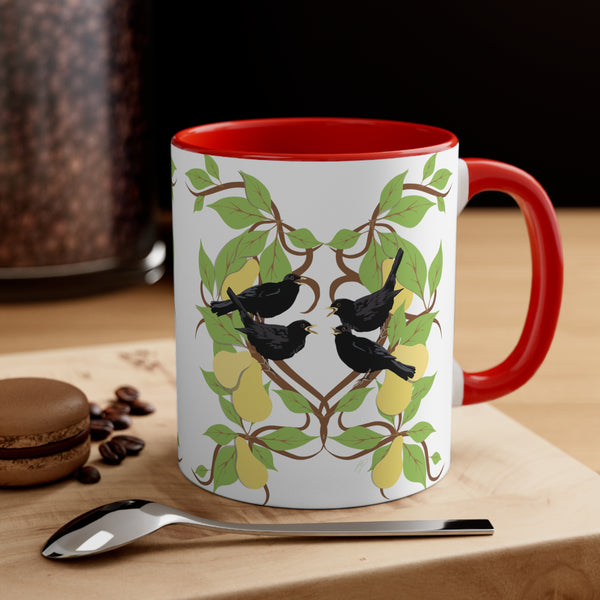 Four Colly Birds of Christmas Accent Coffee Mug, 11oz