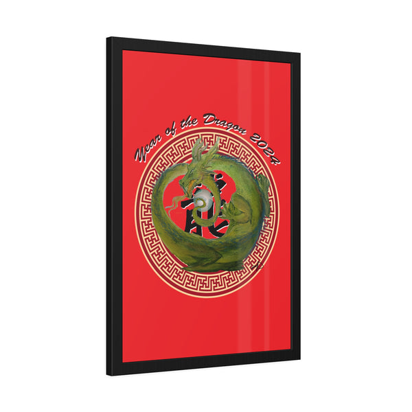 Red Lunar Dragon Framed Paper Posters