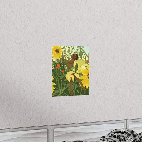 Sunflower Fairy Premium Matte vertical posters
